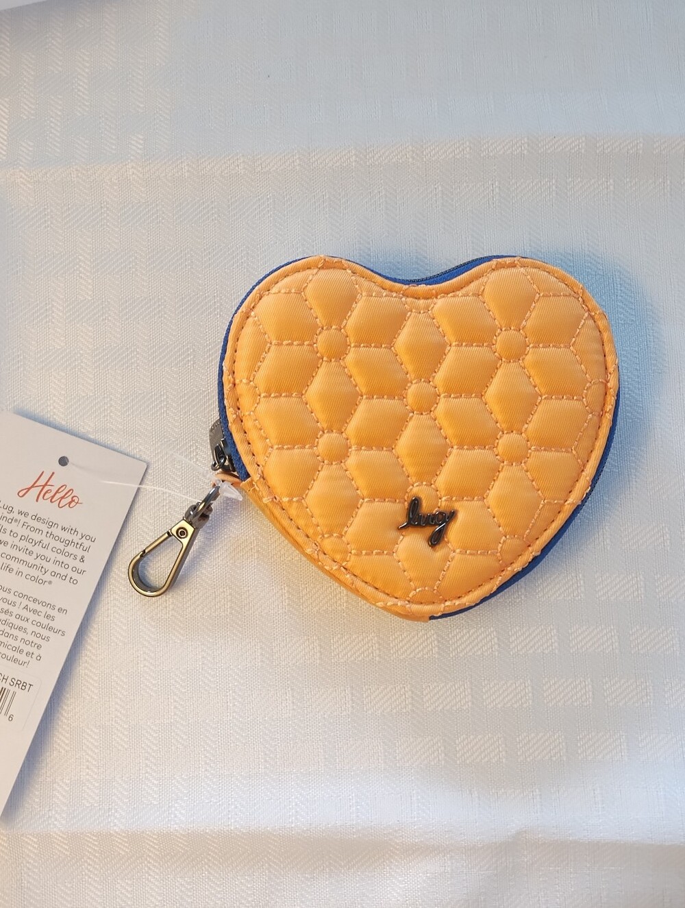 NWT Lug Heart Pouch in Peach Sorbet And Saphire